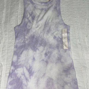 "a new day" medium purple tie dye tank top